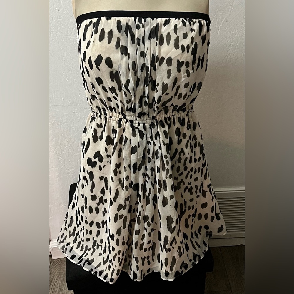Rachel Rachel Roy Strapless Animal Print Mini Dress size Small